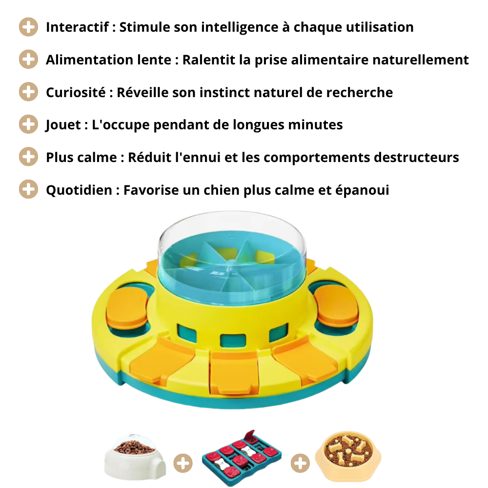 Puzzle ludique et Distributeur de repas lent